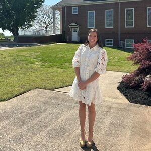 EN SAISON OTTIS FLORAL CUTWORK MINIDRESS